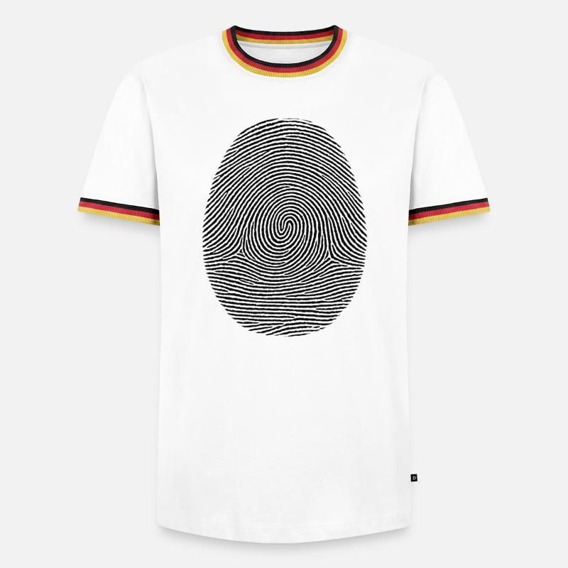 Fingerprint Pattern Noir - Men's Ringer Shirt - white/tricolour