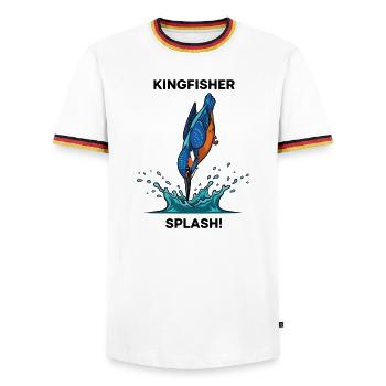 Kingfisher Splash Kingfisher River - Männer Kontrast-T-Shirt - Weiß/Dreifarbig - Vorne - AI Model Female 172 light (172cm) & AI Model Male 185 light (185cm)