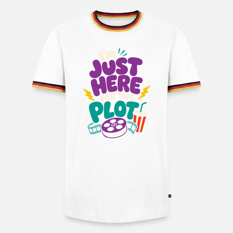 Just Here For The Plot - Men's Ringer Shirt - white/tricolour