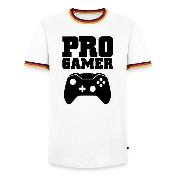 pro gamer - Men's Ringer Shirt - white/tricolour - Front - AI Model Female 172 light (172cm) & AI Model Male 185 light (185cm)