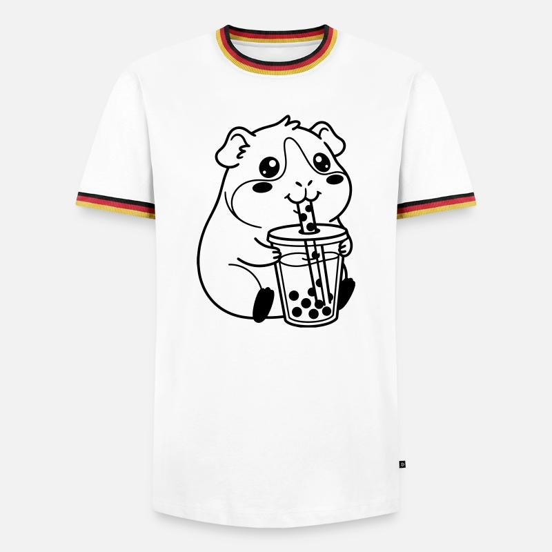 hamster bubble tea - Men's Ringer Shirt - white/tricolour