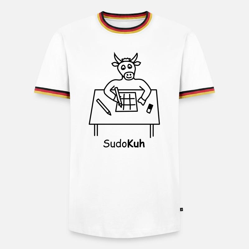 Sudo-Kuh - Männer Kontrast-T-Shirt - Weiß/Dreifarbig