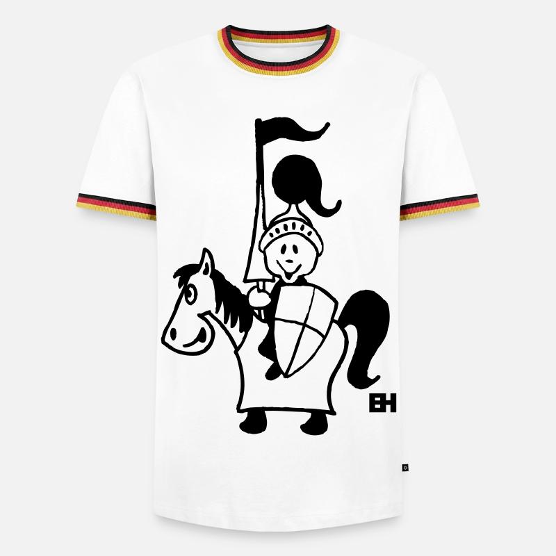 Ritter - Männer Kontrast-T-Shirt - Weiß/Dreifarbig