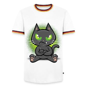 Chat têtu - T-shirt contrasté Homme - blanc/tricolore - Devant - AI Model Female 172 light (172cm) & AI Model Male 185 light (185cm)