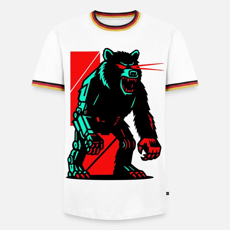 Mecha Techno Ours - T-shirt contrasté Homme - blanc/tricolore