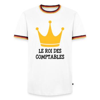 Accountant / Accounting / Comptable / Comptabilité - Men's Ringer Shirt - white/tricolour - Front - AI Model Female 172 light (172cm) & AI Model Male 185 light (185cm)