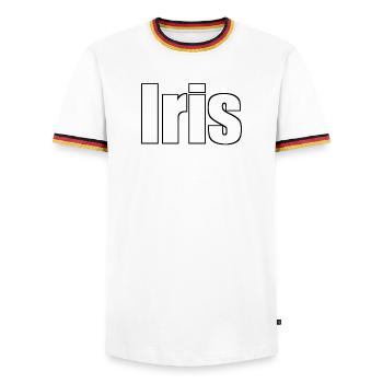 Iris - T-shirt contrasté Homme - blanc/tricolore - Devant - AI Model Female 172 light (172cm) & AI Model Male 185 light (185cm)
