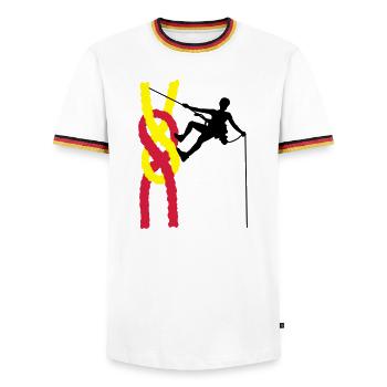 climbing - Men's Ringer Shirt - white/tricolour - Front - AI Model Female 172 light (172cm) & AI Model Male 185 light (185cm)
