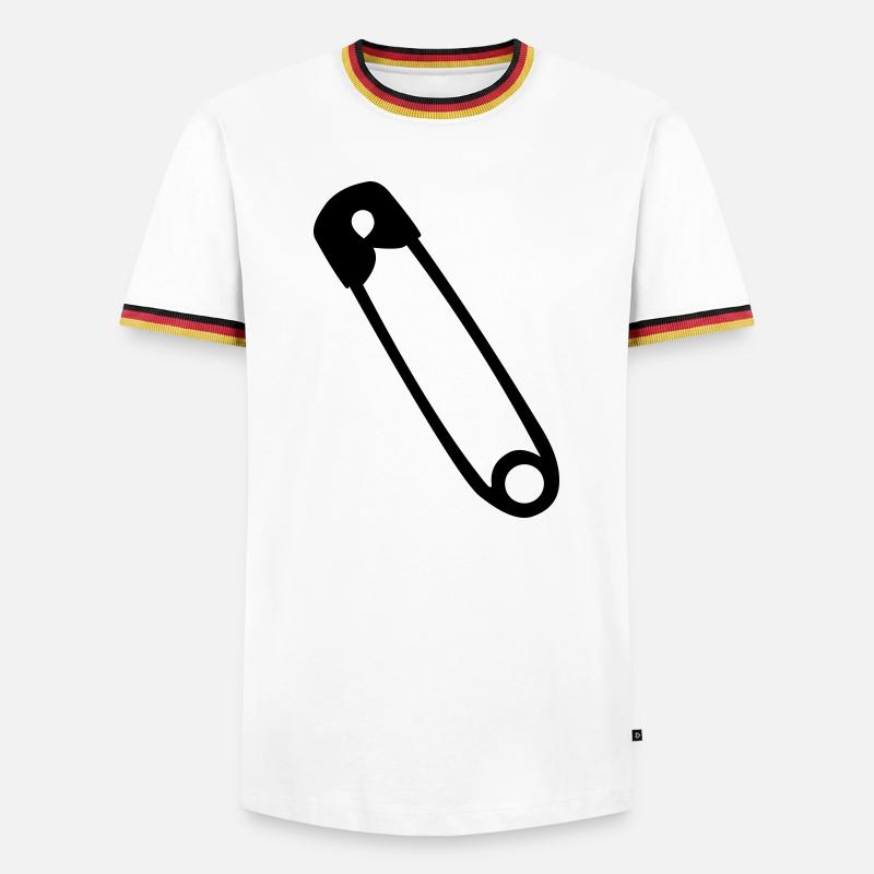 Sicherheitsnadel - Männer Kontrast-T-Shirt - Weiß/Dreifarbig