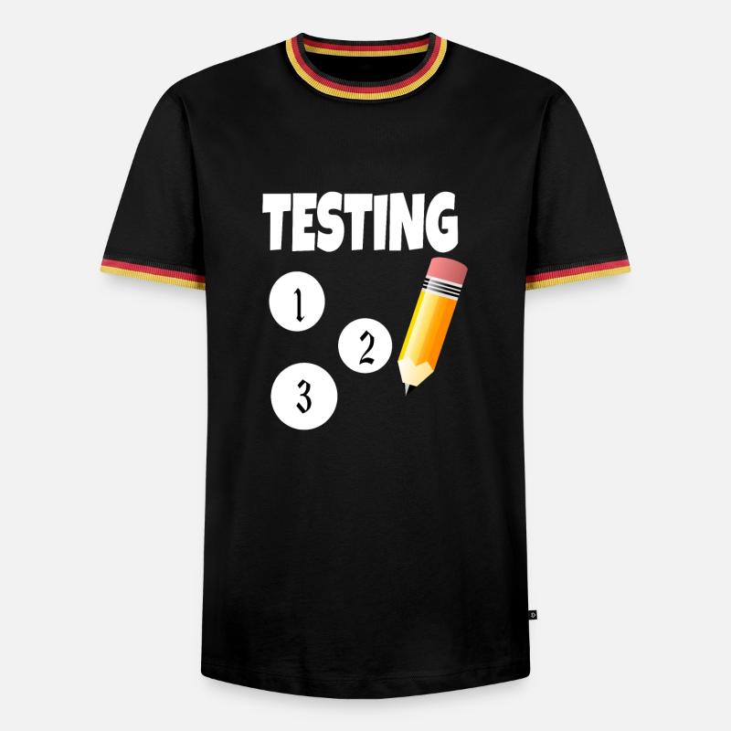 Testing 123 with pencil - Men's Ringer Shirt - black/tricolour