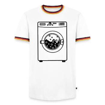Machine à laver - T-shirt contrasté Homme - blanc/tricolore - Devant - AI Model Female 172 light (172cm) & AI Model Male 185 light (185cm)