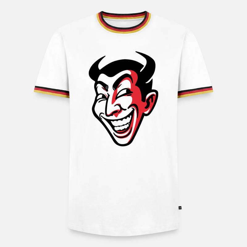 Expressive Smiling Comic Face Design - Men's Ringer Shirt - white/tricolour