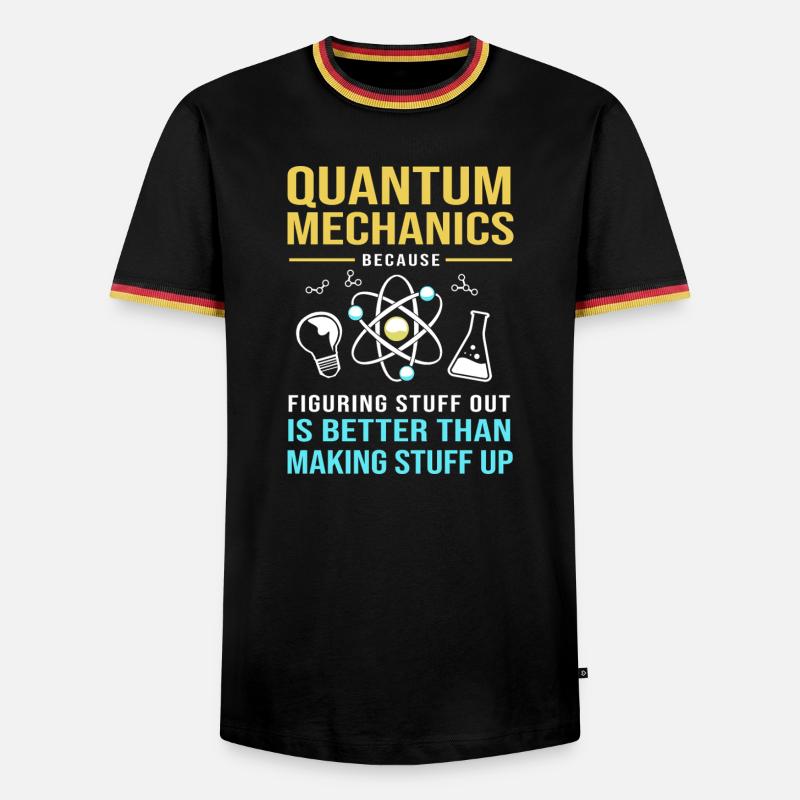 Quantenphysik Quantenmechanik Quantensprung - Männer Kontrast-T-Shirt - Schwarz/Dreifarbig