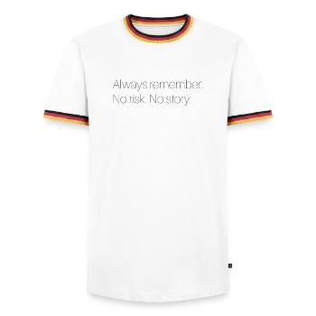 Dicton motivant - T-shirt contrasté Homme - blanc/tricolore - Devant - AI Model Female 172 light (172cm) & AI Model Male 185 light (185cm)