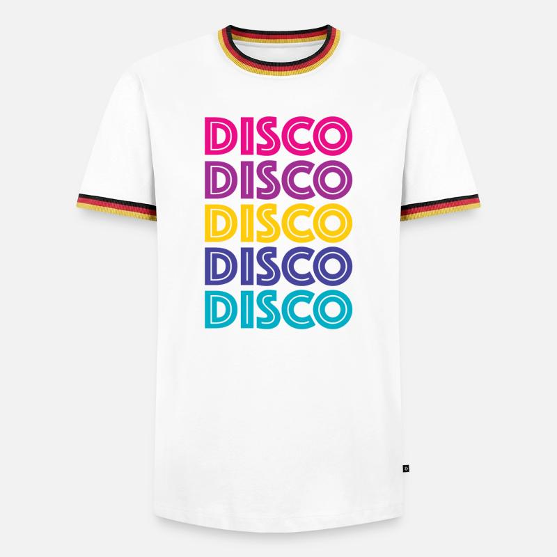 Disco Disco Disco - Männer Kontrast-T-Shirt - Weiß/Dreifarbig