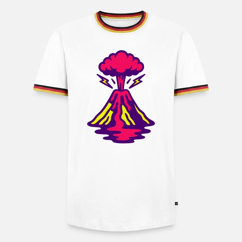 Vulkan Pop Art - Männer Kontrast-T-Shirt - Weiß/Dreifarbig