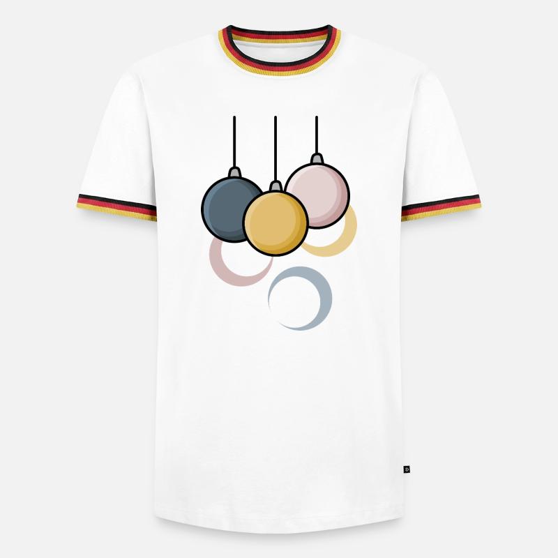 Moderne Weihnachtskugeln - Männer Kontrast-T-Shirt - Weiß/Dreifarbig