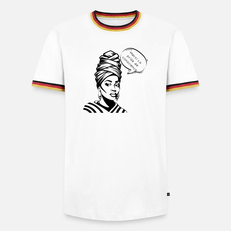 Conscience et Gratitude en Silhouette - T-shirt contrasté Homme - blanc/tricolore