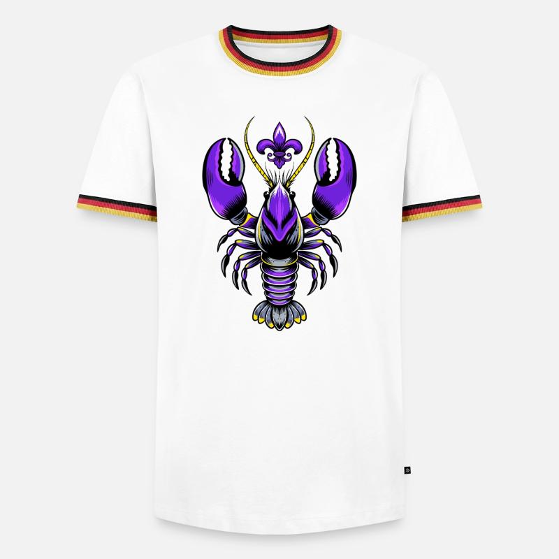 Mardi Gras Languste mit Fleur-de-Lis Design - Männer Kontrast-T-Shirt - Weiß/Dreifarbig
