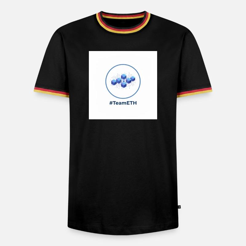 TeamETH node network - Men's Ringer Shirt - black/tricolour