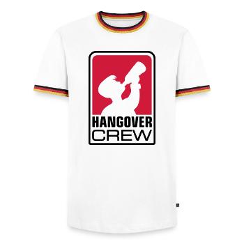 hangover crew logo - Männer Kontrast-T-Shirt - Weiß/Dreifarbig - Vorne - AI Model Female 172 light (172cm) & AI Model Male 185 light (185cm)