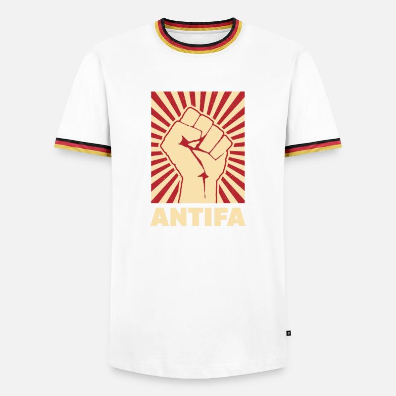 Antifa - Maglietta Contrast da uomo - nero/tricolore