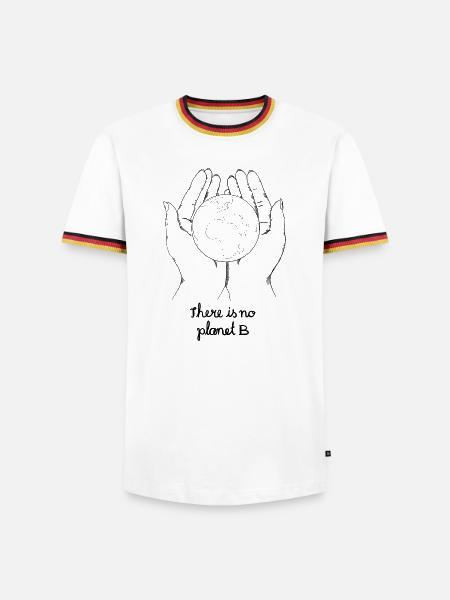 There is no planet b - Männer Kontrast-T-Shirt - Weiß/Dreifarbig