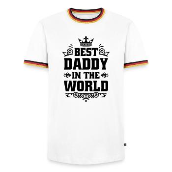 Best Dad in the World Gift Crown Best Daddy - Men's Ringer Shirt - white/tricolour - Front - AI Model Female 172 light (172cm) & AI Model Male 185 light (185cm)