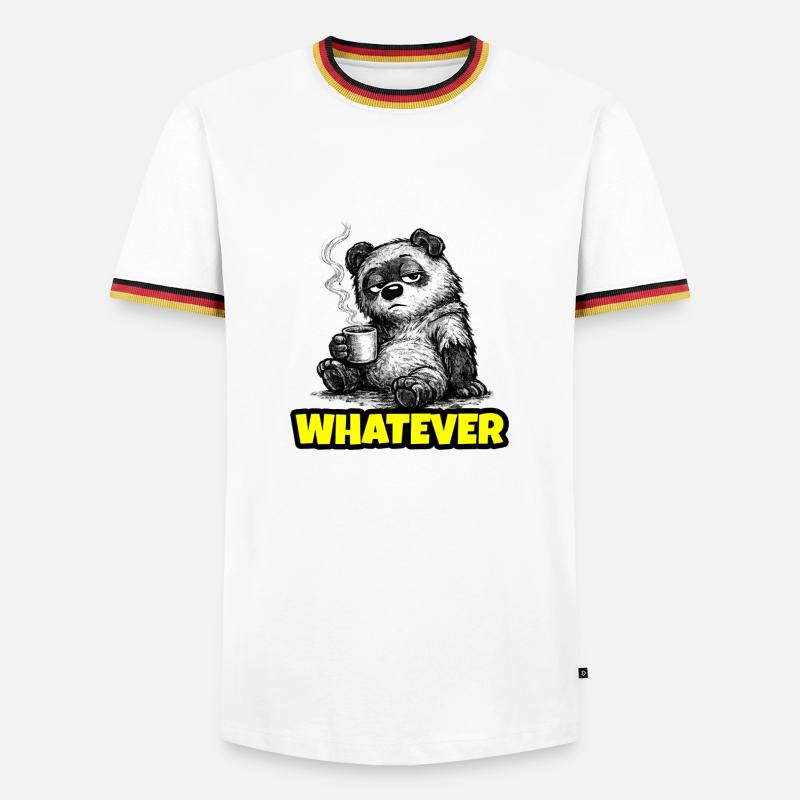 Whatever – Grumpy Bear Coffee (Sketch) - Männer Kontrast-T-Shirt - Weiß/Dreifarbig