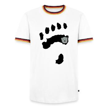 Polar Bear Paw + - T-shirt contrasté Homme - blanc/tricolore - Devant - AI Model Female 172 light (172cm) & AI Model Male 185 light (185cm)