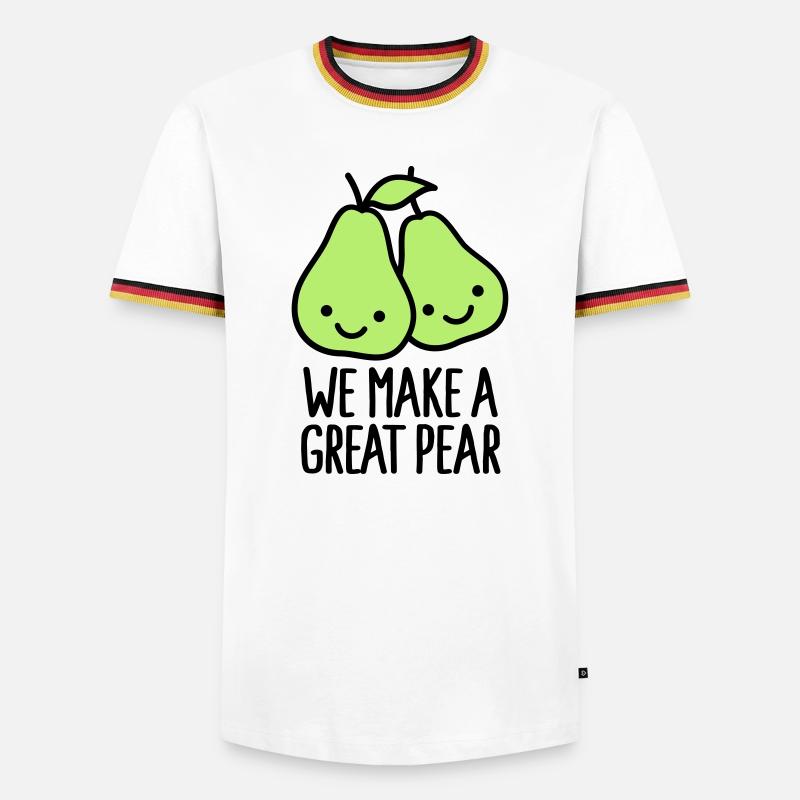 We make a great pear - Männer Kontrast-T-Shirt - Weiß/Dreifarbig