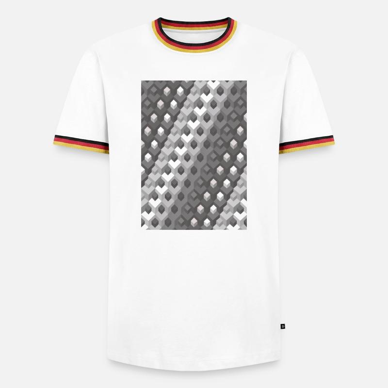 Grayscale gradient Left turn - Men's Ringer Shirt - white/tricolour
