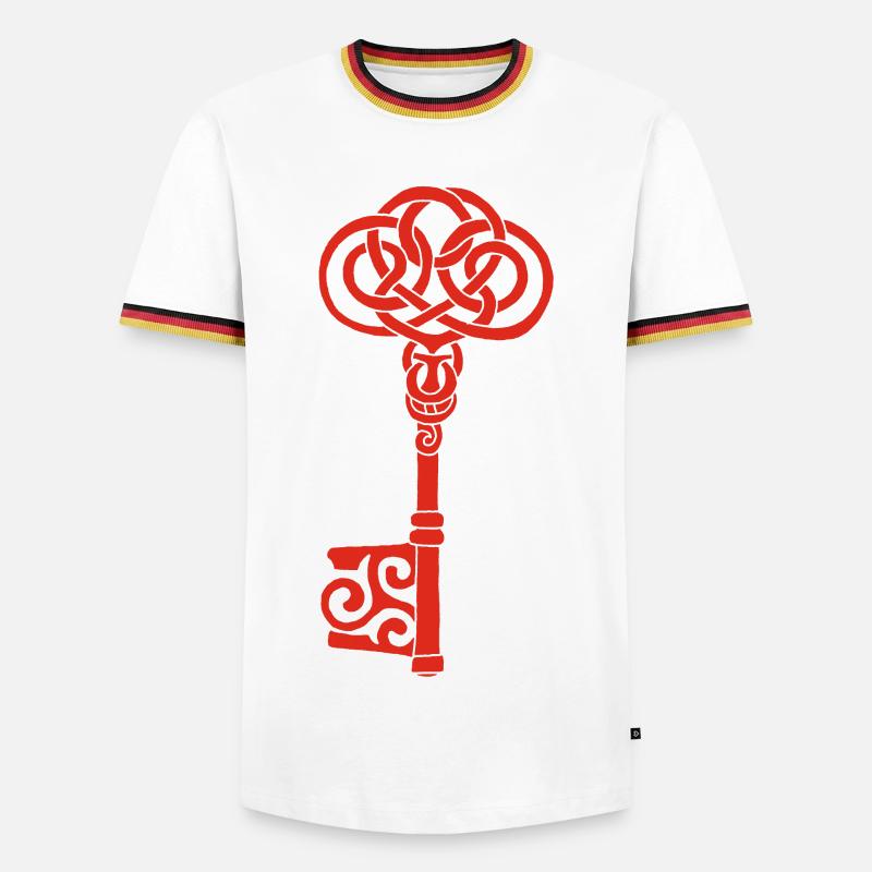 Red Celtic Key - Men's Ringer Shirt - white/tricolour