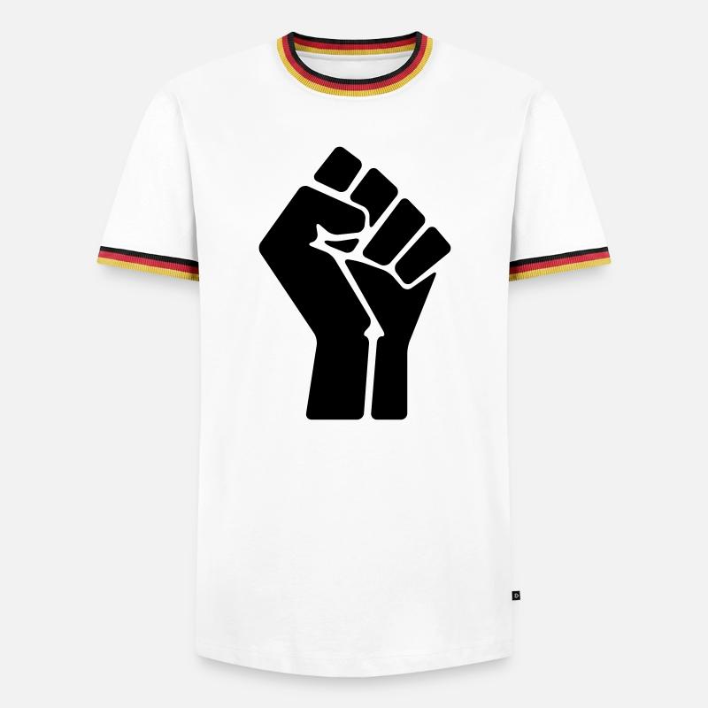 Faust - Männer Kontrast-T-Shirt - Weiß/Dreifarbig