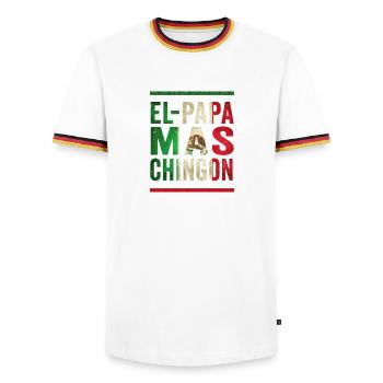 Père vintage mexicain qui dit design - T-shirt contrasté Homme - blanc/tricolore - Devant - AI Model Female 172 light (172cm) & AI Model Male 185 light (185cm)
