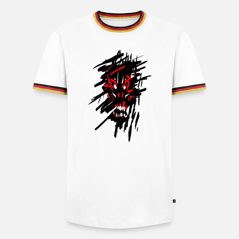 Devil horror graffiti - Men's Ringer Shirt - white/tricolour