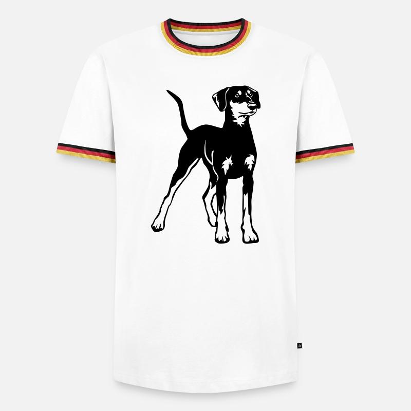 German Pinscher - Men's Ringer Shirt - white/tricolour