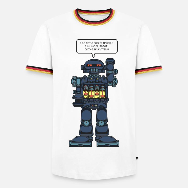 Battery-powered robot - Men's Ringer Shirt - white/tricolour