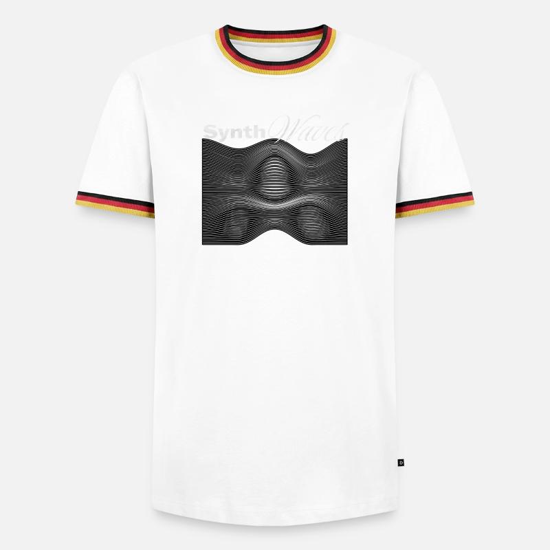 Synth waves Synthesizer  - Männer Kontrast-T-Shirt - Weiß/Dreifarbig