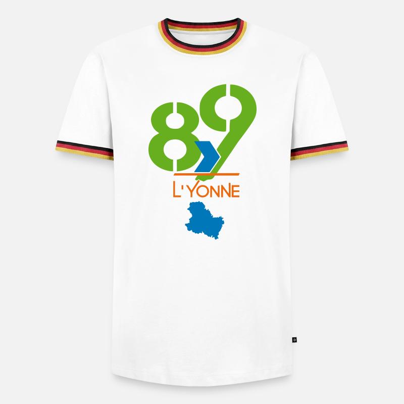 Logo 89 L'Yonne - Men's Ringer Shirt - white/tricolour