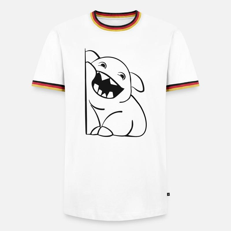 Süßes Monsterchen - Männer Kontrast-T-Shirt - Weiß/Dreifarbig