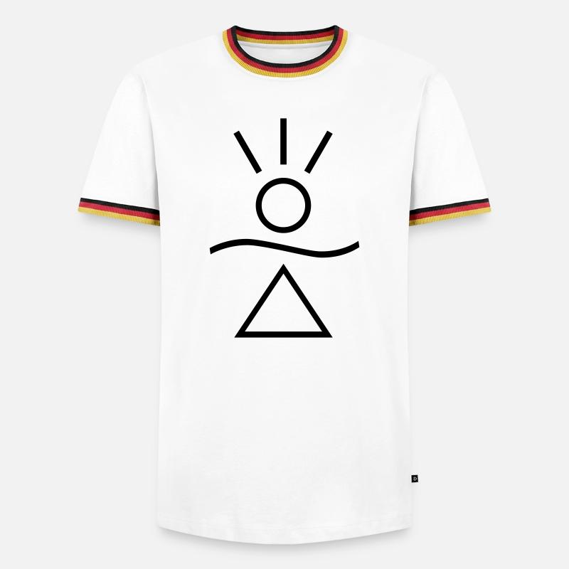 Honnaua - Das Amulett des Glücks - Männer Kontrast-T-Shirt - Weiß/Dreifarbig