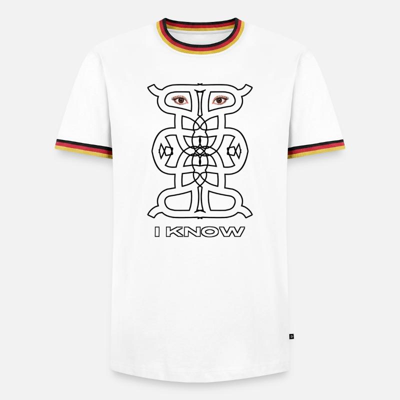 I Know - Abstract Symbolic Observer - Men's Ringer Shirt - white/tricolour
