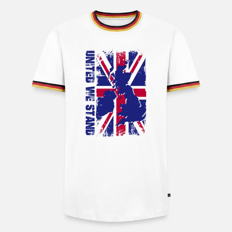 Union Jack Map Splash - Men's Ringer Shirt - white/tricolour
