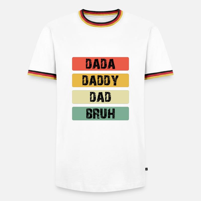 Dada Daddy Dad Bruh Farbbalken - Männer Kontrast-T-Shirt - Weiß/Dreifarbig
