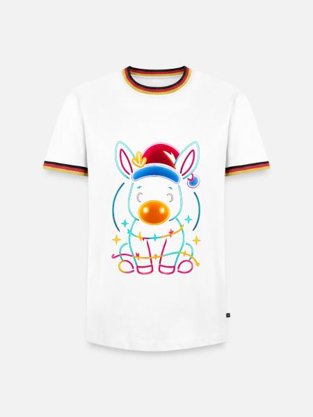 Donkey Elf Christmas Funny Gift - Men's Ringer Shirt - white/tricolour