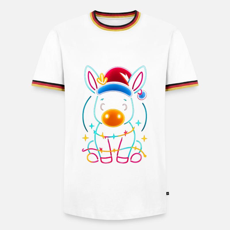 Donkey Elf Christmas Funny Gift - Men's Ringer Shirt - white/tricolour