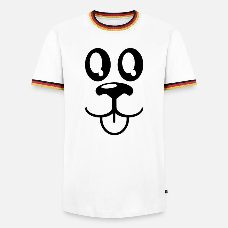 tiergesicht - Männer Kontrast-T-Shirt - Weiß/Dreifarbig