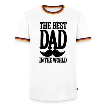 The best dead in the world - Men's Ringer Shirt - white/tricolour - Front - AI Model Female 172 light (172cm) & AI Model Male 185 light (185cm)