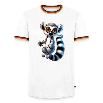 Lemur - Men's Ringer Shirt - white/tricolour - Front - AI Model Female 172 light (172cm) & AI Model Male 185 light (185cm)